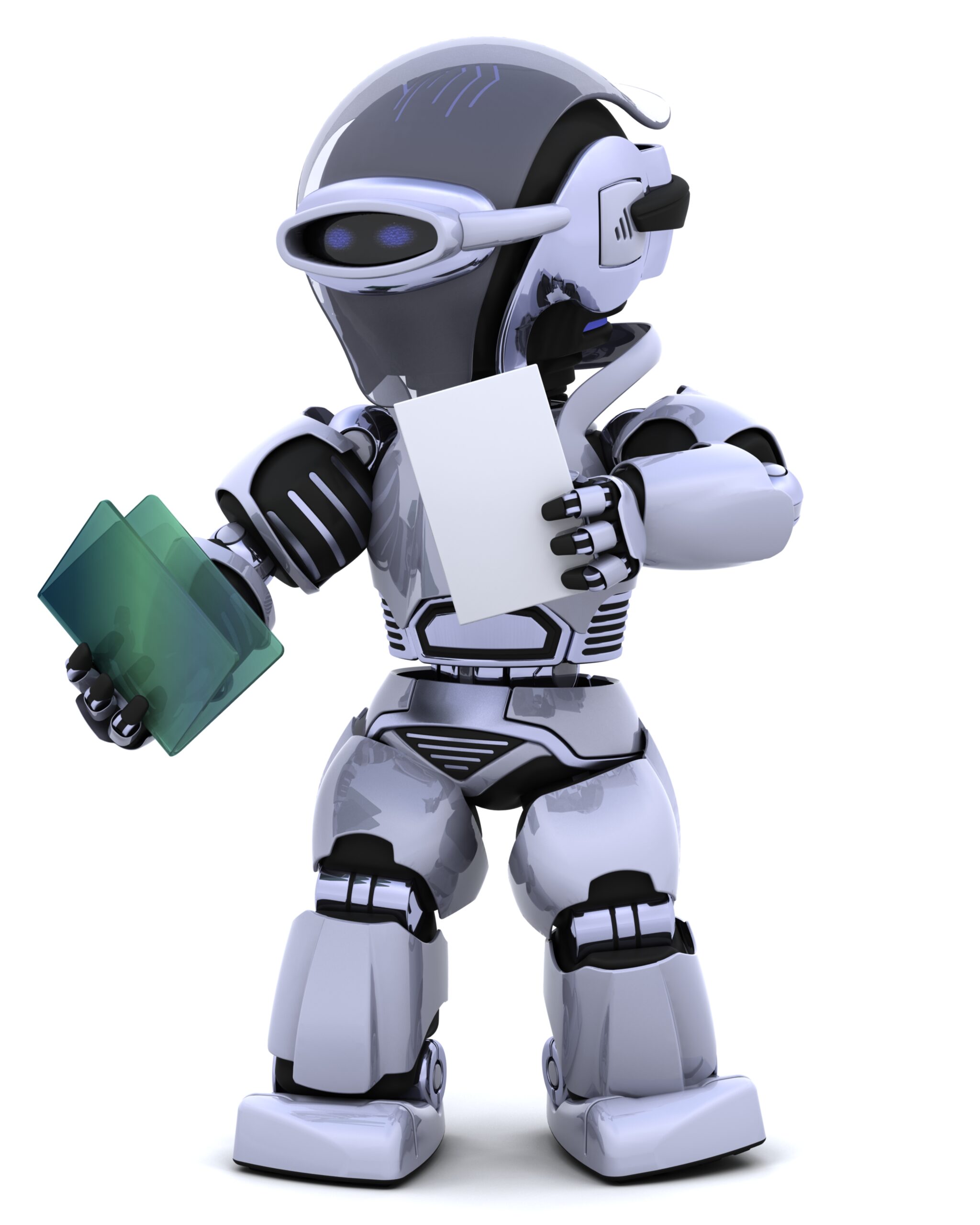 robot with document folder About